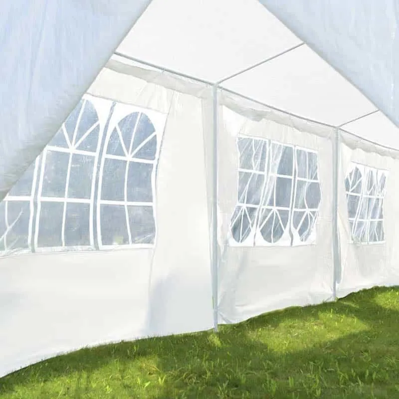 PulseMartix  10' x 30' Canopy Tent Heavy Duty Wedding Party Tent Outdoor Canopy with 6 Removable & 2 Doorways for Wedding Events Beachs BBQs
