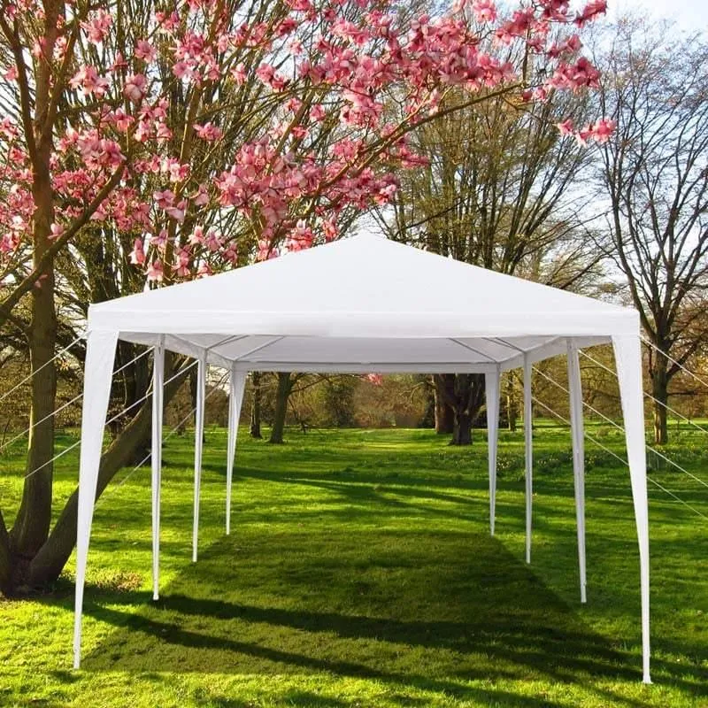 PulseMartix  10' x 30' Canopy Tent Heavy Duty Wedding Party Tent Outdoor Canopy with 6 Removable & 2 Doorways for Wedding Events Beachs BBQs