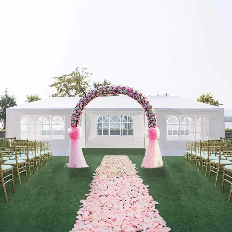 PulseMartix  10' x 30' Canopy Tent Heavy Duty Wedding Party Tent Outdoor Canopy with 6 Removable & 2 Doorways for Wedding Events Beachs BBQs