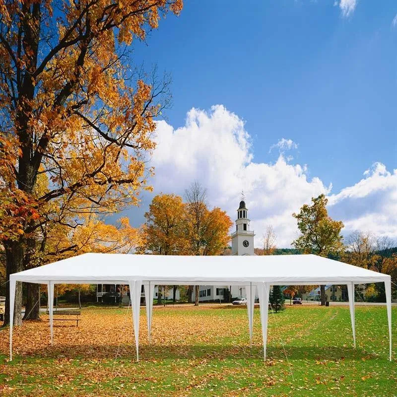 PulseMartix  10' x 30' Canopy Tent Heavy Duty Wedding Party Tent Outdoor Canopy with 6 Removable & 2 Doorways for Wedding Events Beachs BBQs