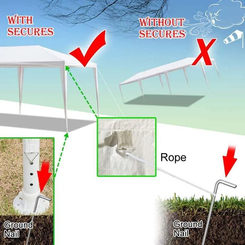 PulseMartix  10' x 30' Canopy Tent Heavy Duty Wedding Party Tent Outdoor Canopy with 6 Removable & 2 Doorways for Wedding Events Beachs BBQs