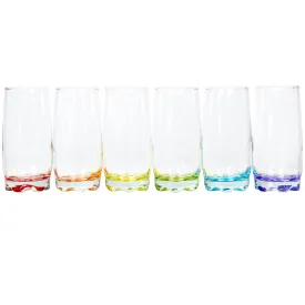 Red Co. Vibrant Splash Water, Beverage Highball Glasses, 13.25 Ounce - Set of 6