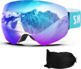 Ski Goggles Snowboard Goggles Adult, 100% UV Protection Anti-Fog Snow Goggles