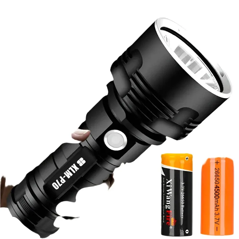 Super Bright L2 P70 LED Flashlight High Power Built-in 26650 Battery USB Rechargeable Aluminum Alloy Waterproof  Torch
