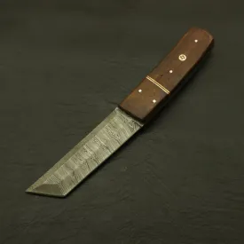 The Artisan's Edge Custom Handmade 9''inch Superb Pattern Damascus Steel Dagger Knife/Skinning Knife/PAKKA/Rose/Wood/Sheath