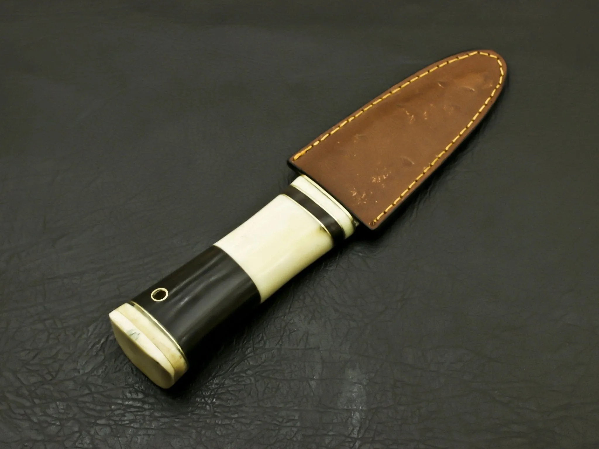 Top Beautiful Handmade Damascus Steel Serrated edged Scottish Dirk Knife/ Sheath