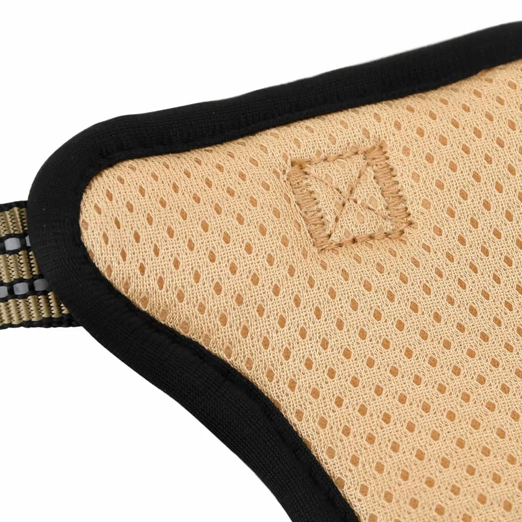 vidaXL Dog Harness with Reflective Stripes Adjustable Brown S
