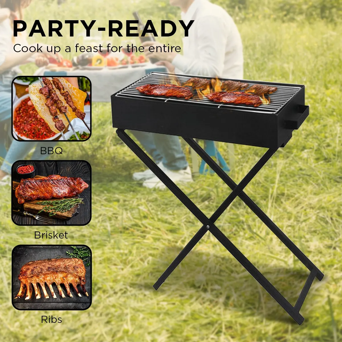 Wallaroo Adjustable Height Charcoal BBQ Grill