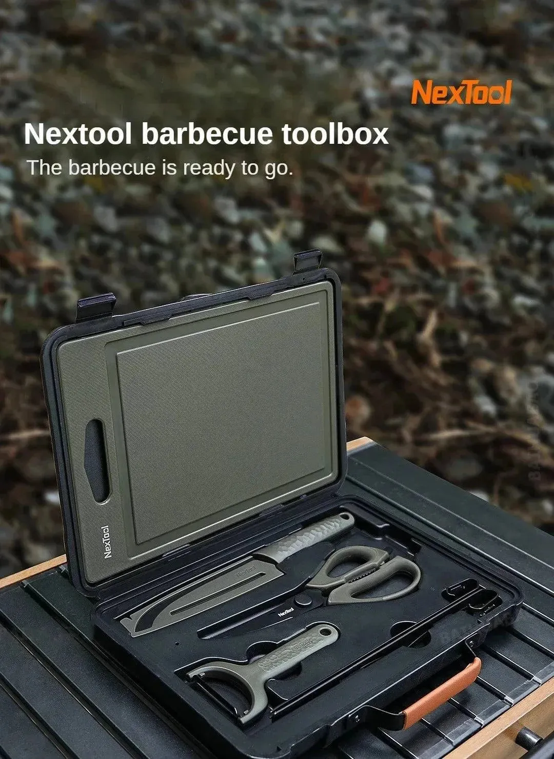 Xiaomi Nextool  Camping Barbecue Tools Set Picnic Knife Chopping Board Multifunctional Scissors Portable Desk BBQ Carrying Case