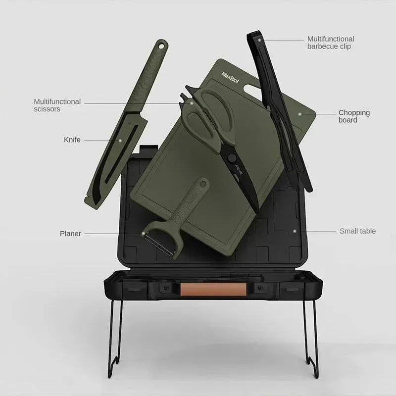 Xiaomi Nextool  Camping Barbecue Tools Set Picnic Knife Chopping Board Multifunctional Scissors Portable Desk BBQ Carrying Case