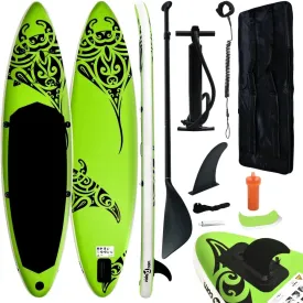 YAFF Inflatable Stand Up Paddleboard Set 144.1"x29.9"x5.9" Green (27.72lbs)